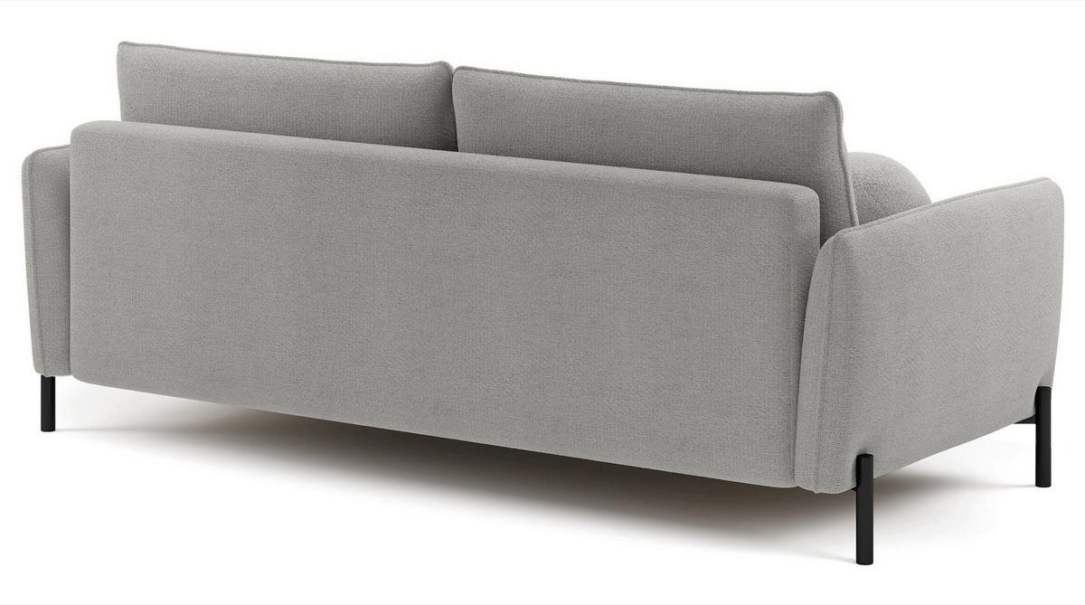 SOFA Veruco Grau mit Schlaffunktion - Schwarz/Grau, Textil/Metall (234/90/100cm) - Selsey