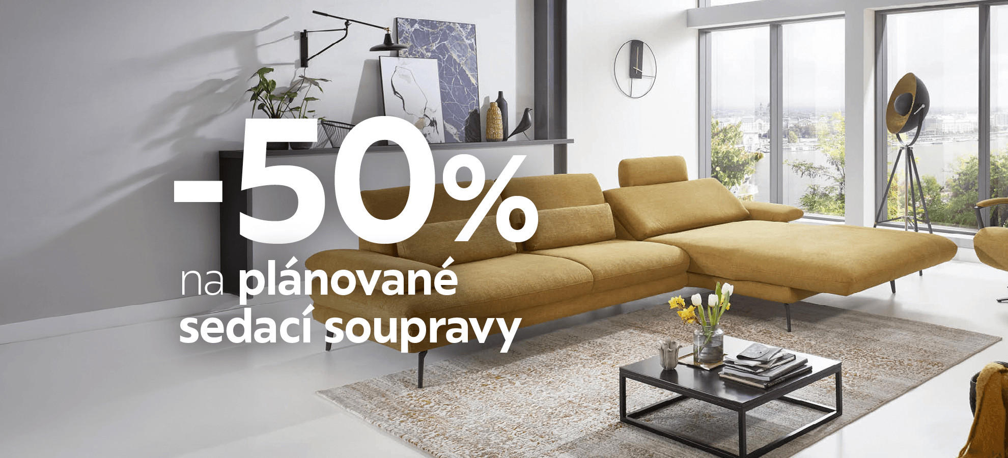 -50 % na plánované sedací soupravy