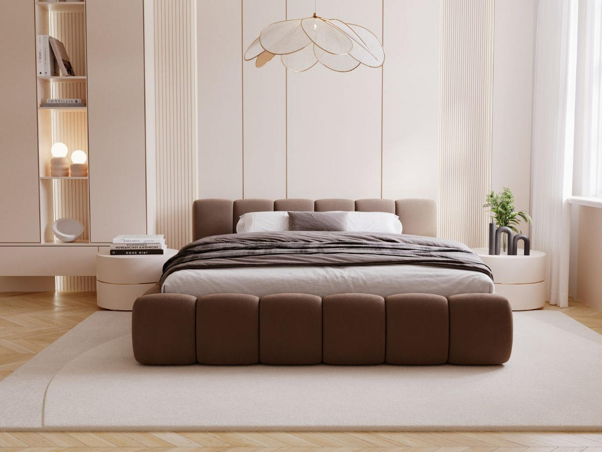 POLSTERBETT Cloud low 200x200 Braun - Braun, Textil (200/200cm) - Graingold