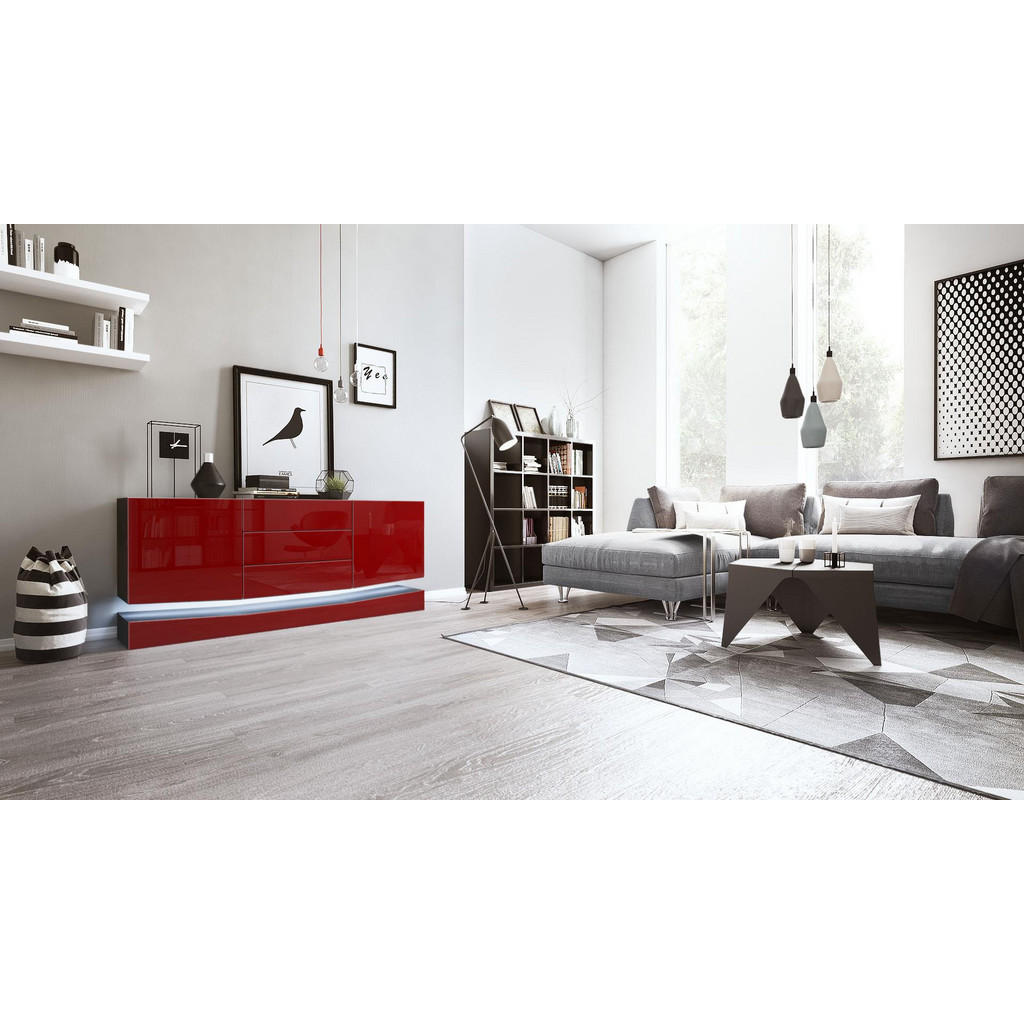 Thumbnail - Vladon Sideboard, Bordeaux, Holzwerkstoff, 178x82x39 cm, Wohnzimmer, Kommoden & Sideboards, Sideboards