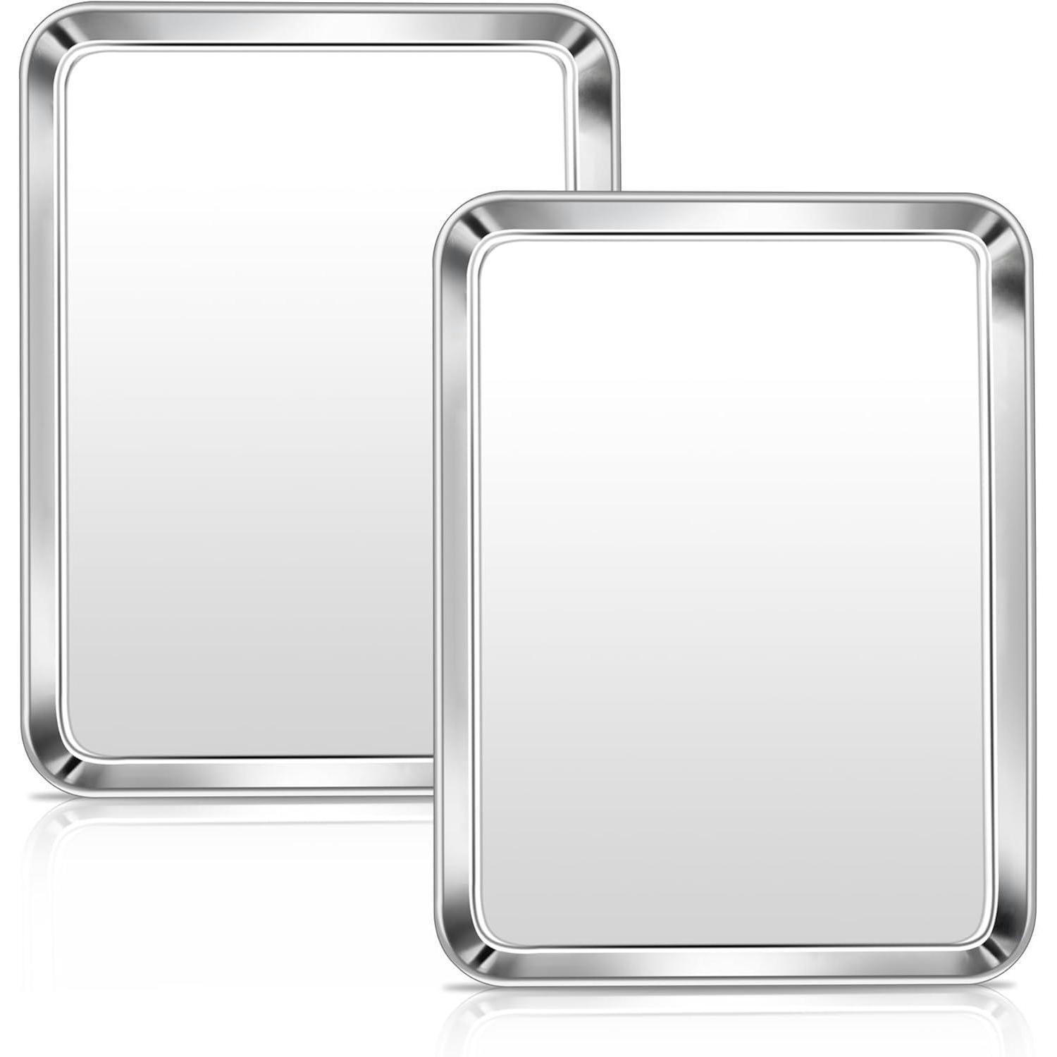 BACKBLECH 2er Set Edelstahl 31,6 x 24,6 cm - Silberfarben, Metall (24.6/2.5/31.6cm)