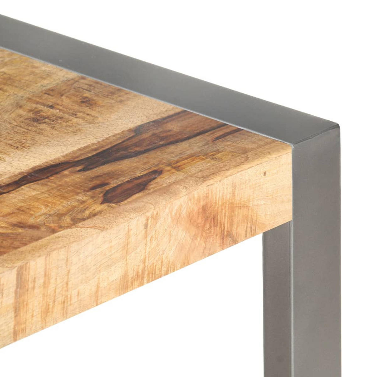COUCHTISCH 110x60x40 cm Raues Mangoholz - Grau, Metall (110/60/40cm) - furnicato