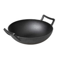 WOKPFANNE Gusseisen Ø 32 cm / 3.3 Liter – ohne Antihaftbeschichtung – geeignet für alle Wärmequellen - Schwarz, Keramik (32cm) - Blackwell