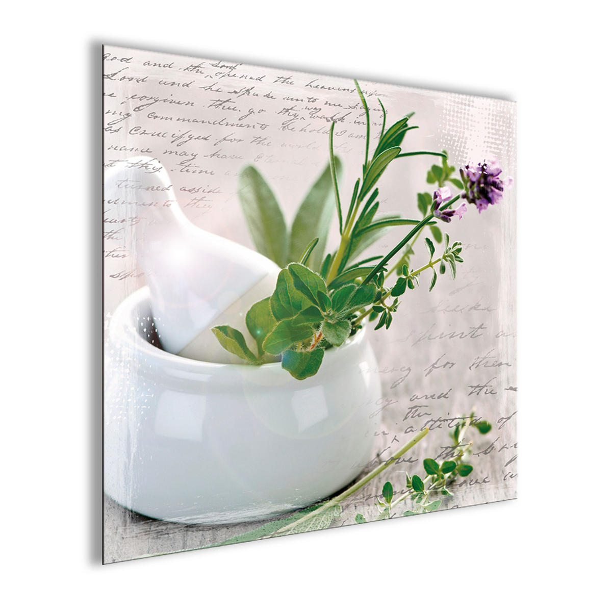 GLASBILD 30x30 cm Küche Kräuter - Beige, Glas (30/30cm) - artissimo