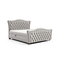 BOXBETT Turhan In Elisa Velvet - Hellgrau, Holzwerkstoff/Textil (120/200cm) - Fun Möbel