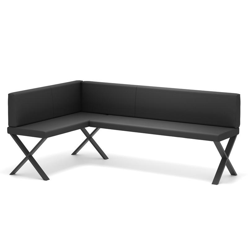 ECKBANK links VERO X Kunstleder glatt, 128/168 cm Anthrazit - Anthrazit, Kunststoff/Textil (128/168cm) - Idohome
