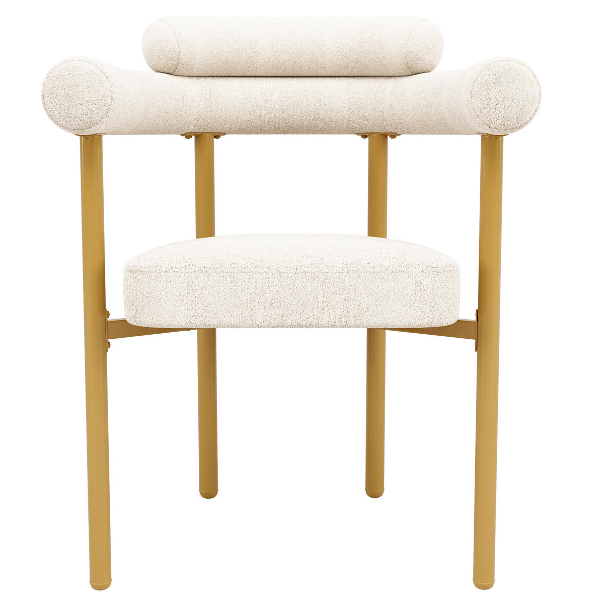 ESSZIMMERSTUHL 2-Tlg Beige Wildleder, Ringsitz, Gold Beine - Multicolor, Metall (70/84/62cm) - FLIEKS