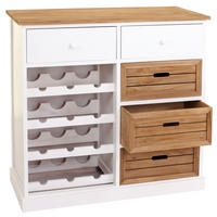 WEINREGAL MIT SCHUBLADEN Weiß, Braun - Weiß/Braun, Holz (87/86/37cm) - MCW