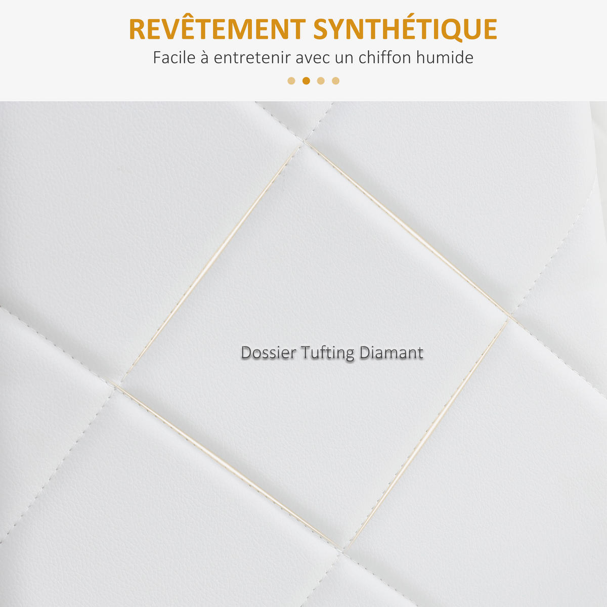 ESSZIMMERSTÜHLE 4er-Set DE-13244 hohe Rückenlehne mit Diamantsteppung Weiß - Weiß, Metall (50/97/41cm) - ComfortXL