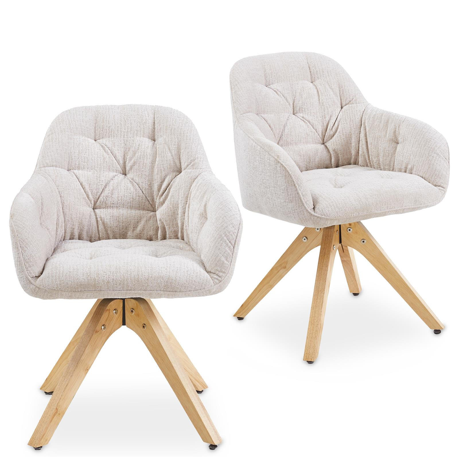 ESSZIMMERSTÜHLE SAGA 2er-Set beige - Beige, Textil (57/81/62cm) - IDIMEX