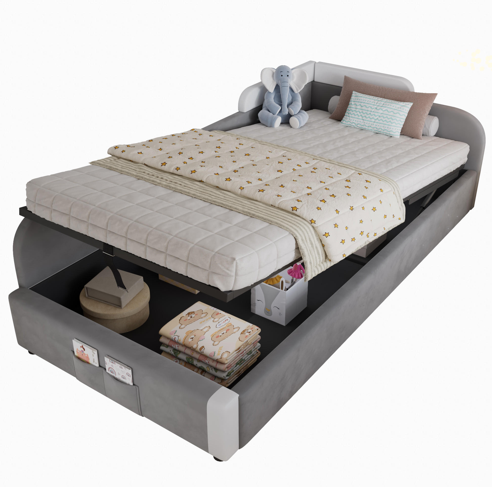 Okwish Kinderbett Grau 90x200 cm