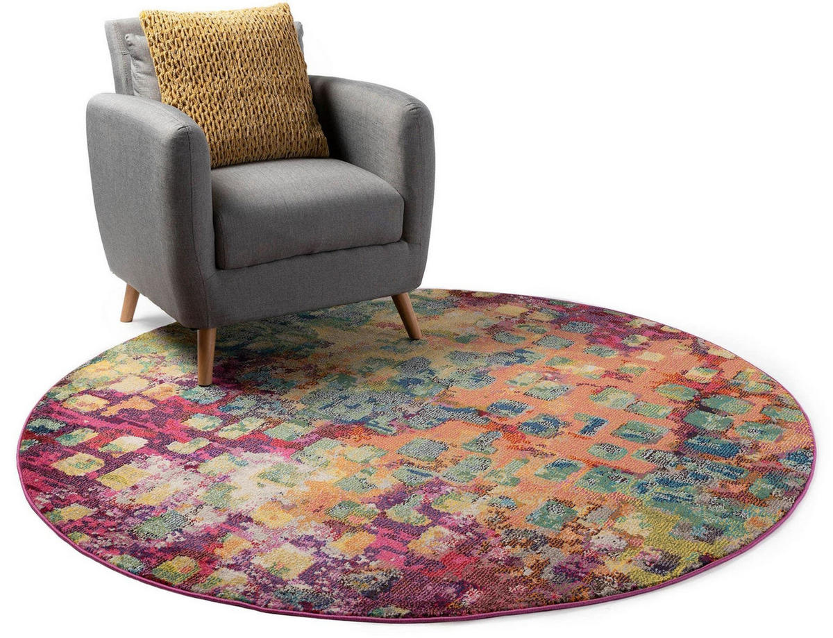 KOBEREC Casa Vícebarevné ø 120 cm - různobarevná, plast/přírodní materiály (120/1cm) - KUNSTLOFT