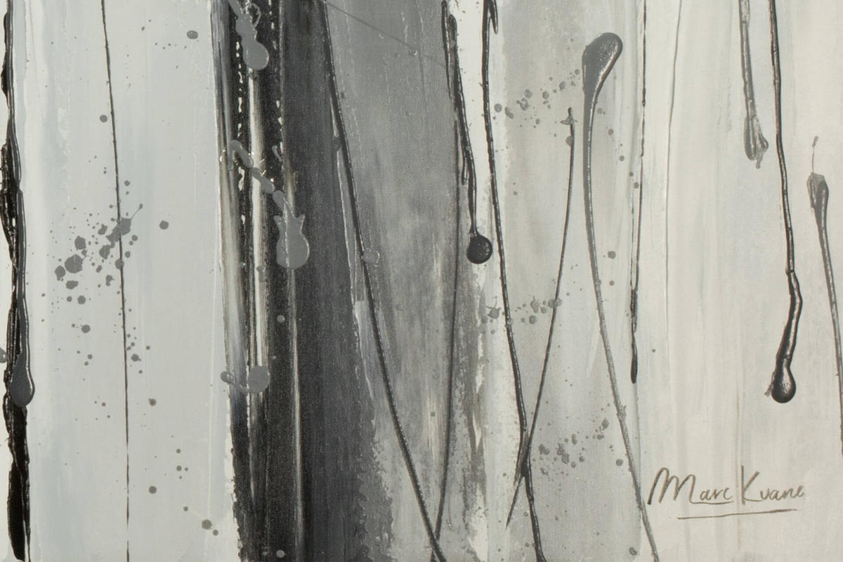 ACRYLBILD HANDGEMALT 150/50 cm - Schwarz/Grau, Holz/Textil (150/50cm) - KUNSTLOFT