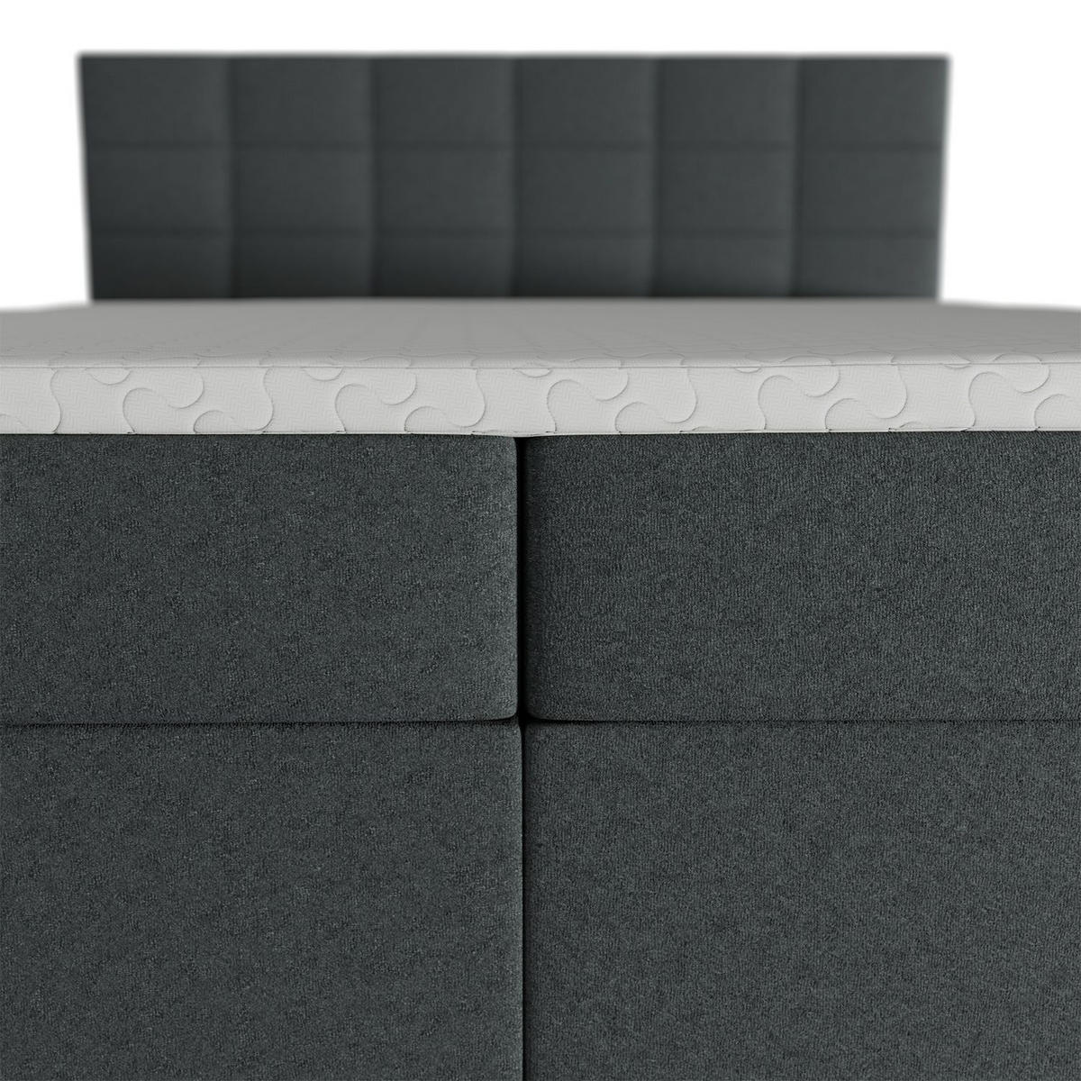 BOXBETT Seattle dunkelgrau 180x200 cm Malmo-Stoff - Dunkelgrau, Textil (180/200cm) - Juskys