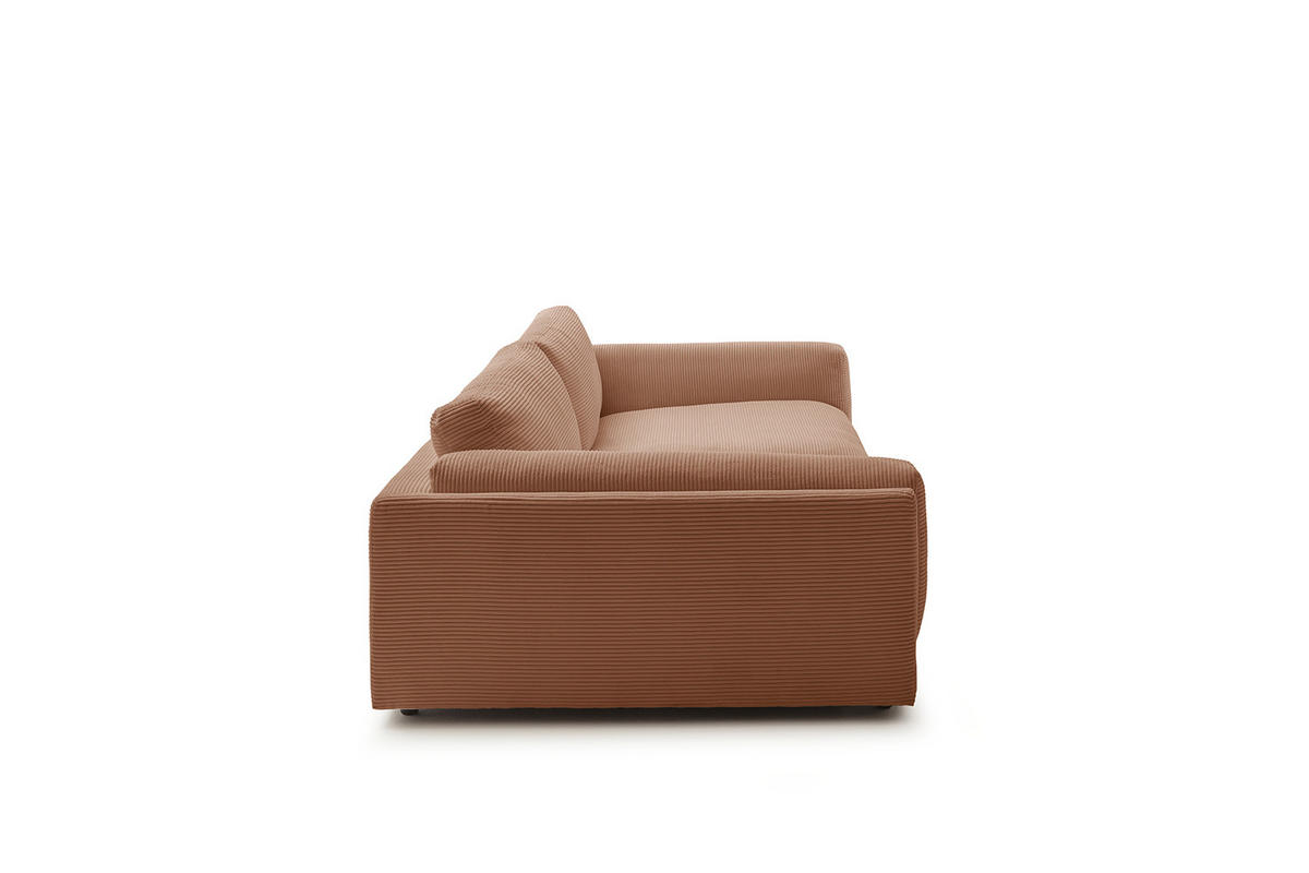 BIG SOFA RAINA Braun Cord - Dunkelbraun/Schwarz, Kunststoff/Textil (254/85/150cm) - KAWOLA