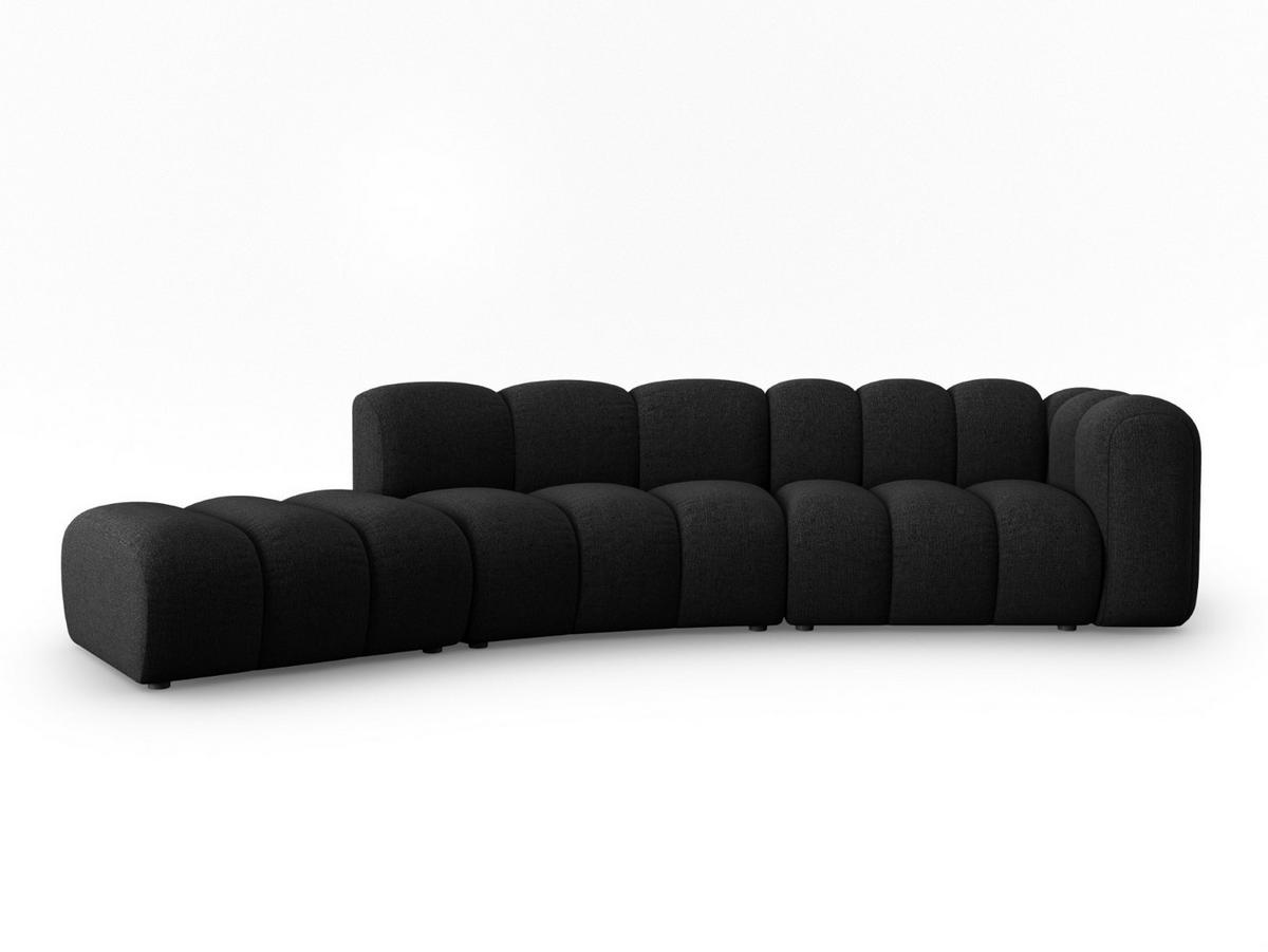 SOFA modular links Lupine aus Chenille-Stoff schwarz 5 Sitzplätze - Schwarz, Textil (166/70/335cm) - Micadoni