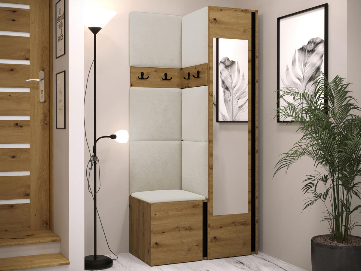 GARDEROBEN-SET Orion XXV - Beige/Eiche Artisan, Holzwerkstoff/Kunststoff (82/186/46cm) - MIRJAN24