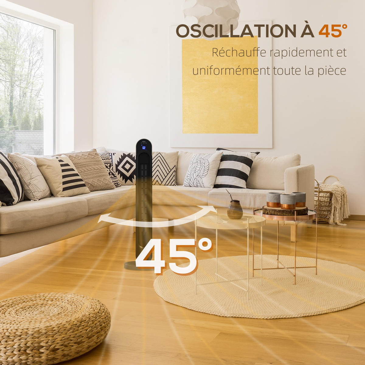 HEIZLÜFTER DE-17075 oszillierend 1100/2200 W - Silberfarben, Kunststoff (25/73.5/25cm) - ComfortXL