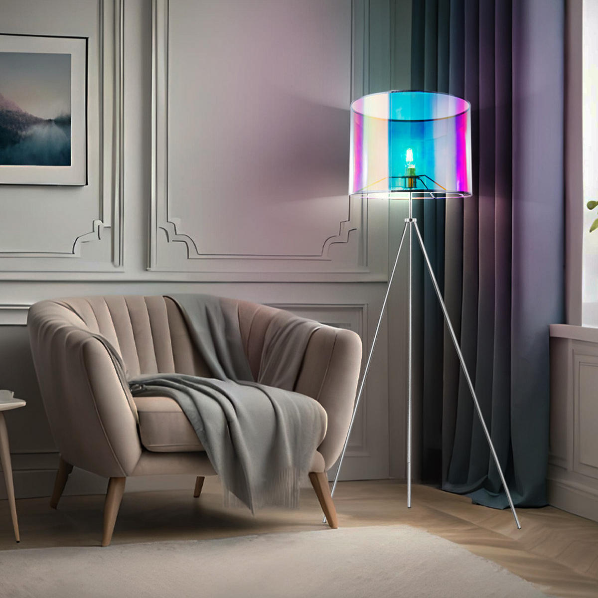 LED STEHLEUCHTE Melanie Metall Bunt - Multicolor, Metall (65/65/155cm)