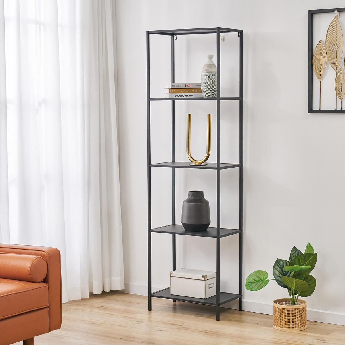 METALLREGAL CARPO Schwarz - Schwarz, Metall (51/175/30cm) - SVITA