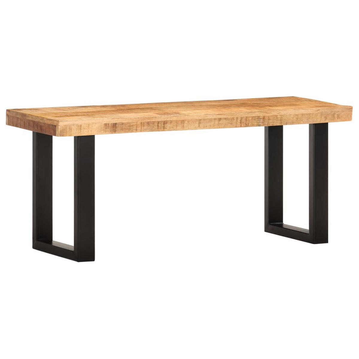 SITZBANK 110 Cm Raues Mango-Massivholz Und Stahl - Braun, Holz (110/46/35cm) - vidaXL