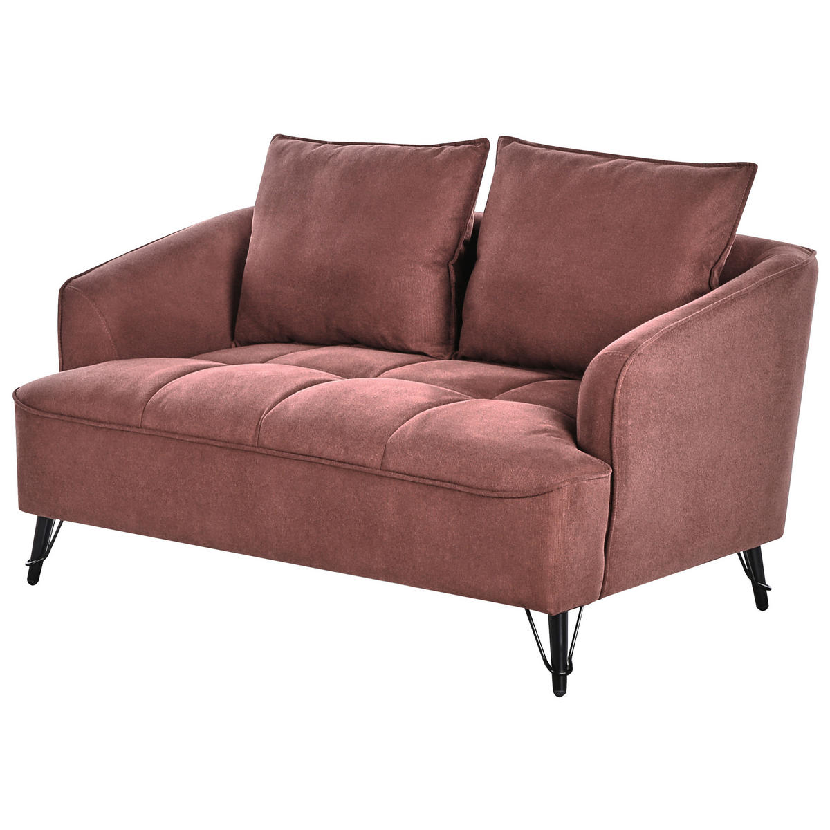 POHOVKA 2-místná Látka Burgundsky červená Hobro - tmavě červená, textil (147/87/85cm) - Beliani