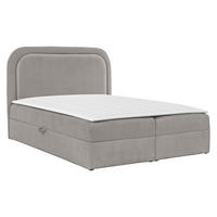 BOXBETT Bonito - Hellgrau/Schwarz, Holz/Holzwerkstoff (200/200cm) - MIRJAN24
