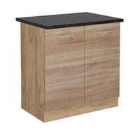 SPÜLENUNTERSCHRANK R-Line Sonoma 80 cm , AP Anthrazit - Honigeiche/Sonoma Eiche, Holzwerkstoff (80/81.6/60cm) - Vicco