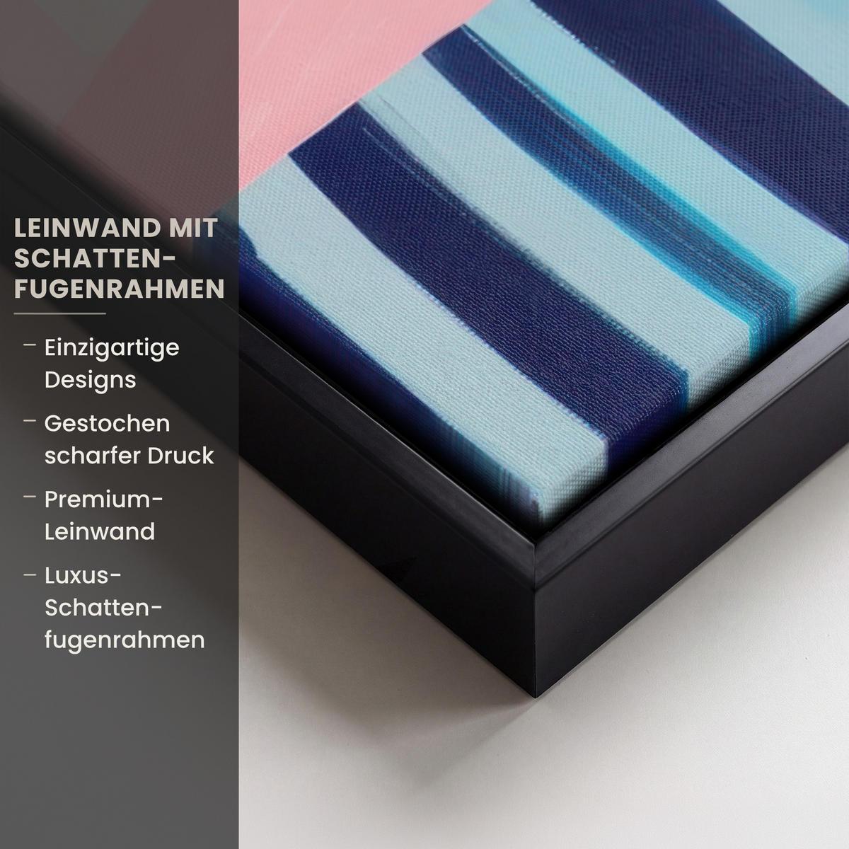 LEINWAND Bilder mit Rahmen - Obst - Abstrakter Hintergrund - Rosa - 100x70 - Pink, Textil (100/70cm) - MuchoWow