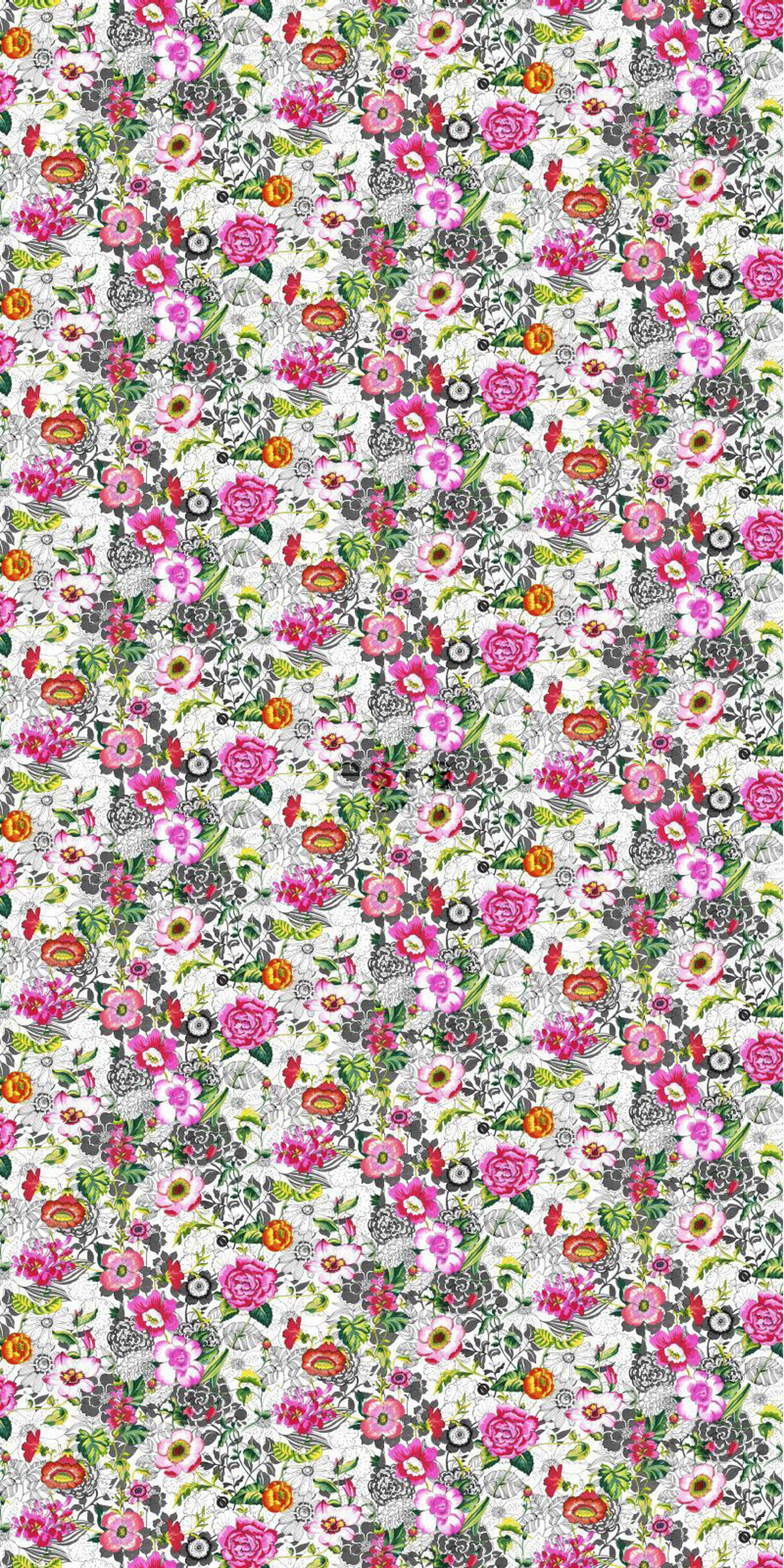 XXL-VLIESTAPETE funky Blumen 50 x 900 cm - Pink, Papier (50/900cm) - ESTAhome