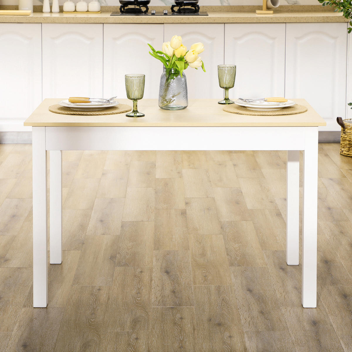 ESSTISCH Zweifarbig Holzoptik Rechteckig 119/70/75 cm - Naturfarben, Holz (70/119/75cm) - PANGIVO