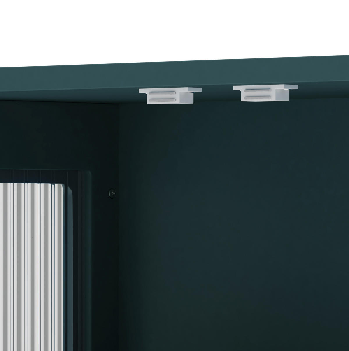 KÜCHENOBERSCHRANK 88x26x82.5 cm Dunkelgrün aus Sicherheitsglas mit 2 Türen & Handtuchstange - Dunkelgrün, Holzwerkstoff (88/82.5/26cm) - Modfu