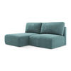 ECKSOFA mit Schlaffunktion links Chenille Stoff Blau - Blau/Beige, Kunststoff/Textil (149/210cm) - Makamii