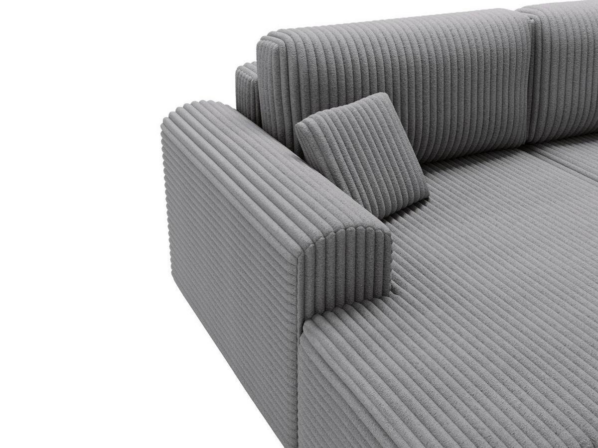 ECKSOFA Belvio Dunkelgrau Links - Dunkelgrau/Schwarz, Holz/Textil (257/177cm) - Graingold