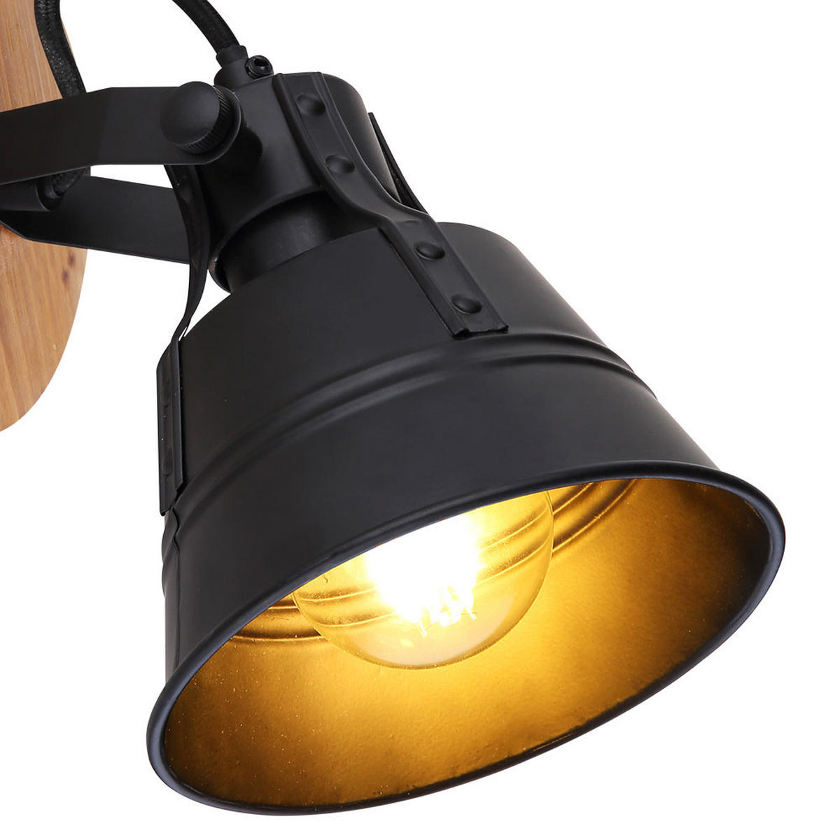 LED WANDLEUCHTE GÜNTHER Schwarz schwenkbar - Schwarz, Holz (14/18/17cm) - Globo Lighting