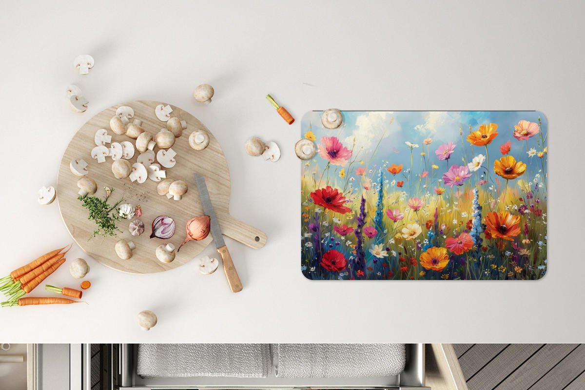 PLATZSETS 6er-Set Blumen - Natur - Botanik - Kunst 45x30 cm - Multicolor, Kunststoff (0.3/45/30cm) - MuchoWow