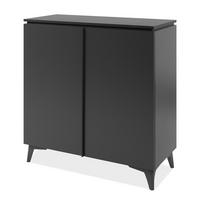 KOMMODE grau, Schiefer 88 x 92 cm, moderne Anrichte 2-türig - Schieferfarben/Grau, Holzwerkstoff/Kunststoff (88/92/40cm) - Furn.Design