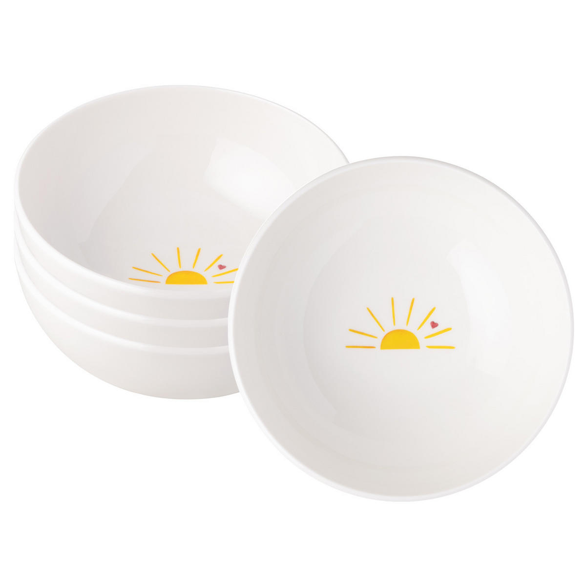 MÜSLISCHALEN HELLO SUNSHINE With Love weiß-gelb ø 16,9 cm 4er Set - Gelb/Weiß, Keramik (16.9cm) - Villeroy & Boch