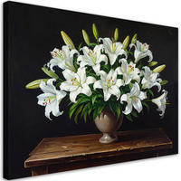 LEINWANDBILD Blumen 60x40cm - Weiß, Textil (60/40cm) - Feeby