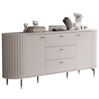 KOMMODE geriffelt, mit drei Schubladen, Kaschmir - Kaschmir, Holzwerkstoff (190/81/40cm) - Idohome