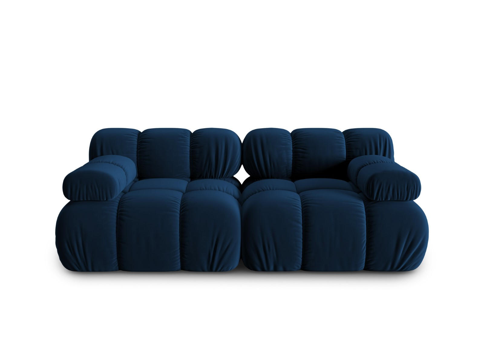 MODULARES-SOFA Bellis aus Samt königsblau 2 Sitzplätze - Blau, Textil (94/63/188cm) - Micadoni