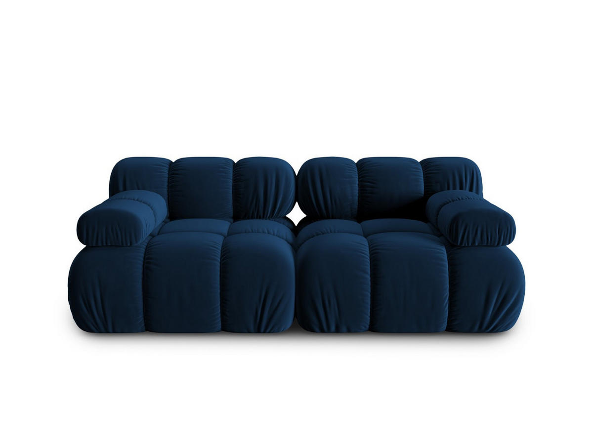 MODULARES-SOFA Bellis aus Samt königsblau 2 Sitzplätze - Blau, Textil (94/63/188cm) - Micadoni