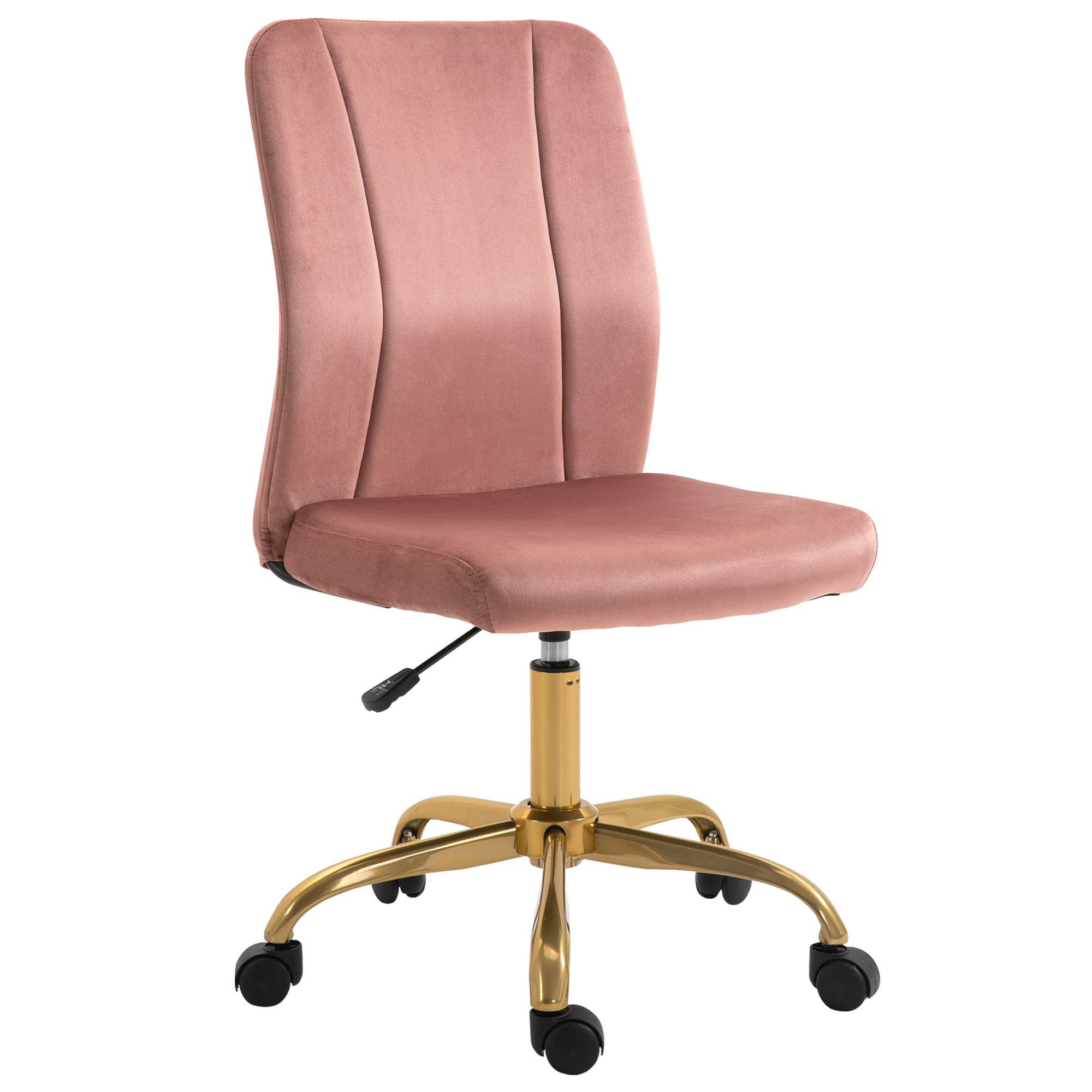DREHSTUHL DE-11664 Samt Rosa mit Goldgestell - Roségold, Textil (60/102/56cm) - ComfortXL