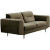 2-SITZER SOFA Venezia olivgrün mit schwarzen Beinen - Schwarz/Olivgrün, Textil (172/85/94cm) - Beautysofa