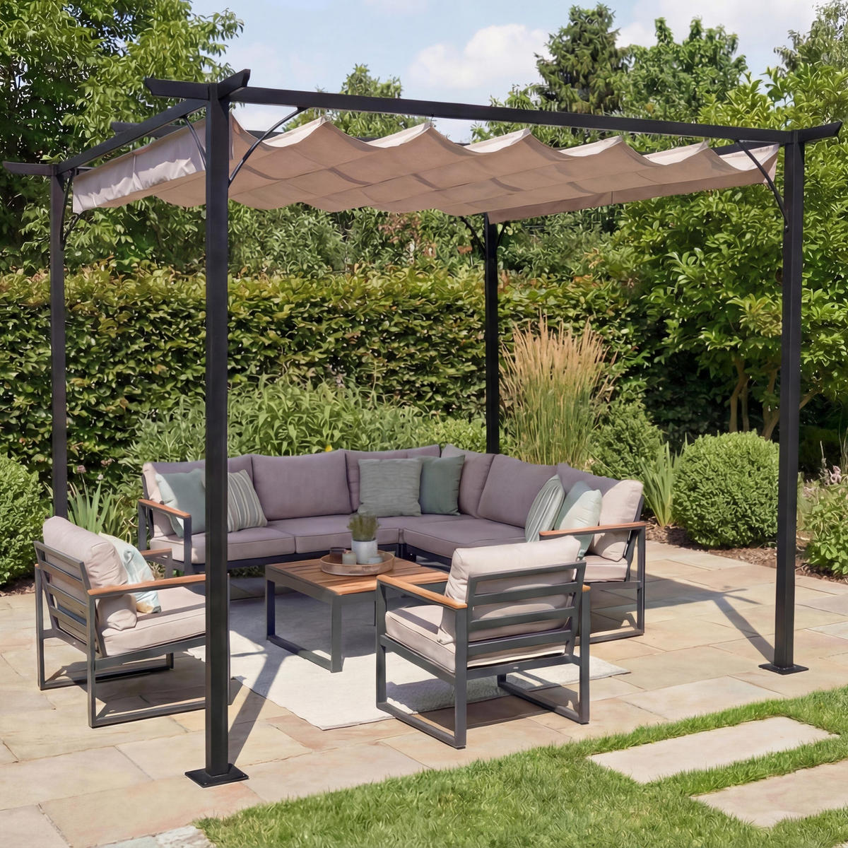 PERGOLA Cremeweiß - Weiß, Metall (300/232/300cm) - MCW