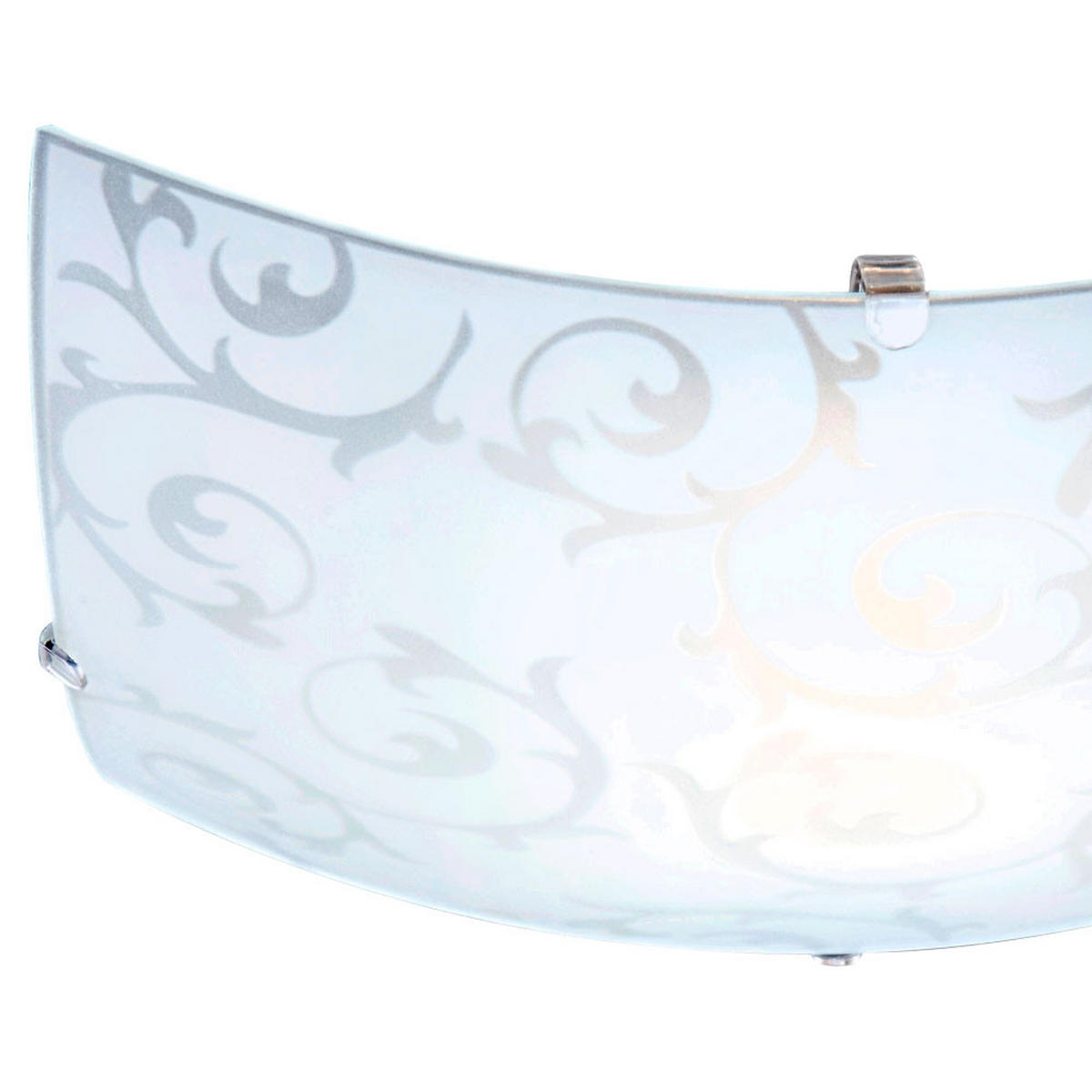 DECKENLEUCHTE Glas Weiß Blüten Design - Weiß, Glas (25/25/6.5cm) - Globo Lighting