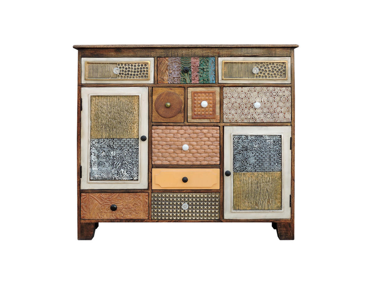 SIDEBOARD Ivar Holz Mehrfarbig 111x125x35cm - Multicolor, Holz (125/111/35cm) - DELUKE