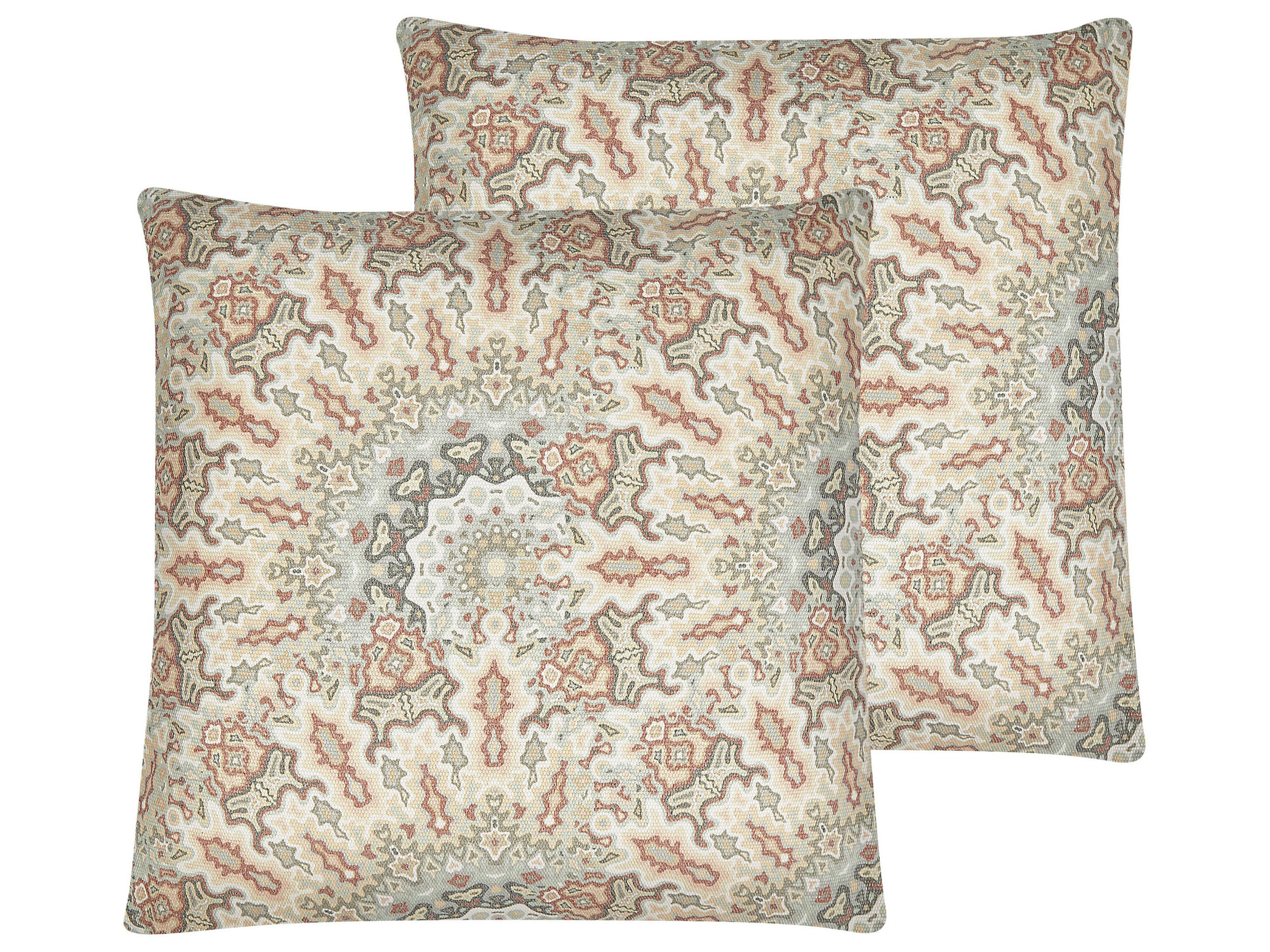 DEKOKISSEN 2er-Set Bunt 45/45 cm Vriesea - Multicolor, Textil (45/45cm) - Beliani