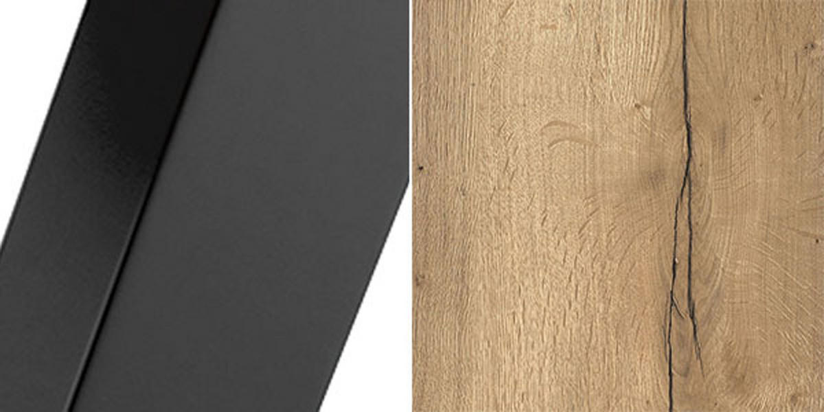 ESSZIMMERTISCH Corso Halifax Eiche Natur / Schwarz 140/240 / 80 / 76cm - Alteiche/Schwarz, Holz/Holzwerkstoff (80/140/76cm) - Feldmann-Wohnen