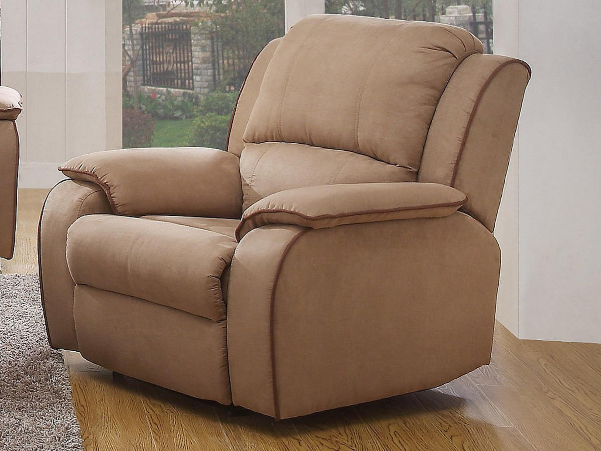 RELAXSESSEL - 1 -Sitzer - Microfaser - taupe - HERNANI - Braun, Textil (100/99/96cm) - Vente-Unique